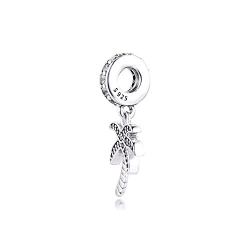 QNWLKJ Se Ajustan A Las Pulseras Originales De Pandora DIY Plata De Ley 925 Brillantes Abalorios De Palmera Cuentas para Hacer Joyas para Mujeres