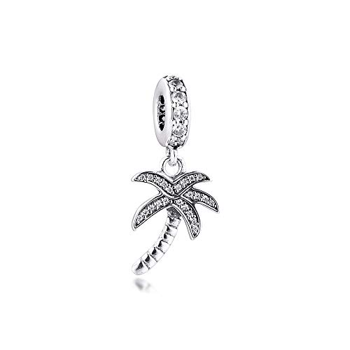 QNWLKJ Se Ajustan A Las Pulseras Originales De Pandora DIY Plata De Ley 925 Brillantes Abalorios De Palmera Cuentas para Hacer Joyas para Mujeres QNWLKJ Se Ajustan A Las Pulseras Originales De Pandora DIY Plata De Ley 925 Brillantes Abalorios De Palmera Cuentas para Hacer Joyas para Mujeres