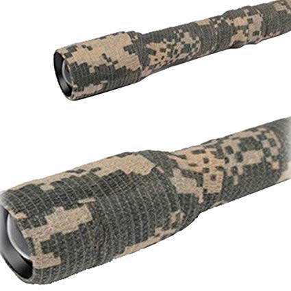 QPOWER Cintas de Camuflaje para Exteriores no Tejidas Autoadhesivas Envoltura de Rifle Woodland Camo (12PCS)