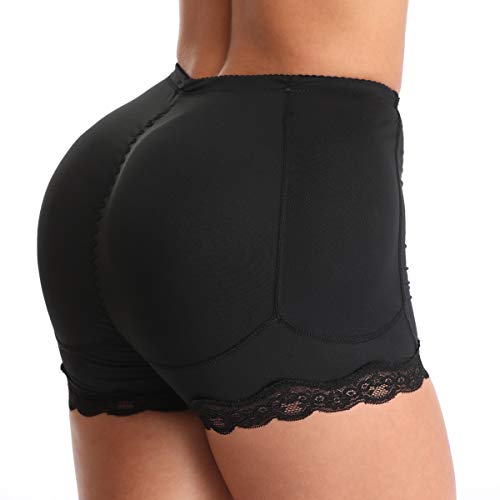 QQA Mujer Acolchado Bragas Levantador de Glúteos Cuerpo Moldeador Extremo Potenciador de la Cadera Algodón 4 Colchonetas,S