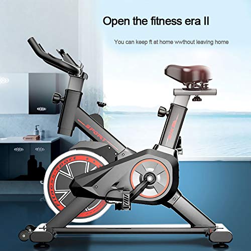 QQLK Bicicleta EstáTica Indoor - Bicicleta De Spinning - Ejercicio Bicicleta con Pantalla Led, Ajuste De Resistencia, Soporte De Carga 120 Kg