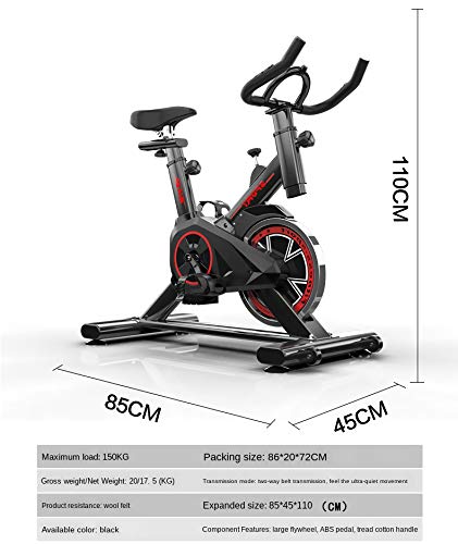 QQLK Bicicleta EstáTica Indoor - Bicicleta De Spinning - Ejercicio Bicicleta con Pantalla Led, Ajuste De Resistencia, Soporte De Carga 120 Kg