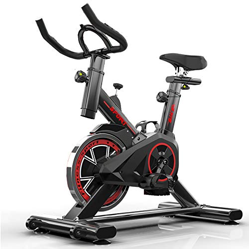 QQLK Bicicleta EstáTica Indoor - Bicicleta De Spinning - Ejercicio Bicicleta con Pantalla Led, Ajuste De Resistencia, Soporte De Carga 120 Kg