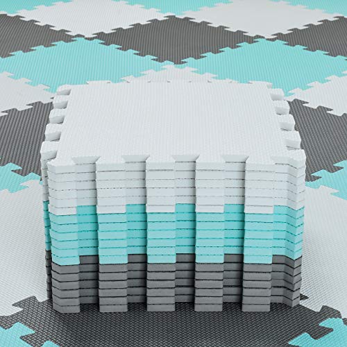 qqpp Alfombra Puzzle para Niños Bebe Infantil - Suelo de Goma EVA Suave. 18 Piezas (30*30*1cm), Blanco,Verde,Gris. QQC-AHLb18N qqpp Alfombra Puzzle para Niños Bebe Infantil - Suelo de Goma EVA Suave. 18 Piezas (30*30*1cm), Blanco,Verde,Gris. QQC-AHLb18N