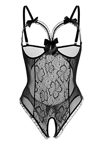 QS_Go Pijamas de Encaje Bodysuit Atractivo Ropa Lencería Halter Pijama Encaje y Tul Mujer Pijama Camisón Ropa Interior Encaje de Las Mujeres Ropa Interior Ropa Interior Femenina (M) QS_Go Pijamas de Encaje Bodysuit Atractivo Ropa Lencería Halter Pijama Encaje y Tul Mujer Pijama Camisón Ropa Interior Encaje de Las Mujeres Ropa Interior Ropa Interior Femenina (M)