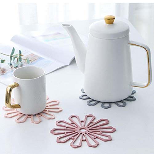 QSMIANA Posavasos 3 Unids De Goma Anti Resbalón De Resbalón Resistente Al Calor Taza Taza Tapete Té Té Bebida Caliente Placemat Cocina Comedor Mesa Decoración Copo De Nieve Forma Pad