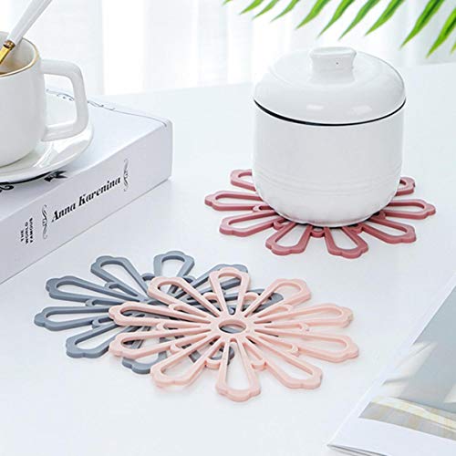 QSMIANA Posavasos 3 Unids De Goma Anti Resbalón De Resbalón Resistente Al Calor Taza Taza Tapete Té Té Bebida Caliente Placemat Cocina Comedor Mesa Decoración Copo De Nieve Forma Pad