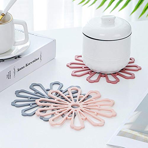 QSMIANA Posavasos 3 Unids De Goma Anti Resbalón De Resbalón Resistente Al Calor Taza Taza Tapete Té Té Bebida Caliente Placemat Cocina Comedor Mesa Decoración Copo De Nieve Forma Pad