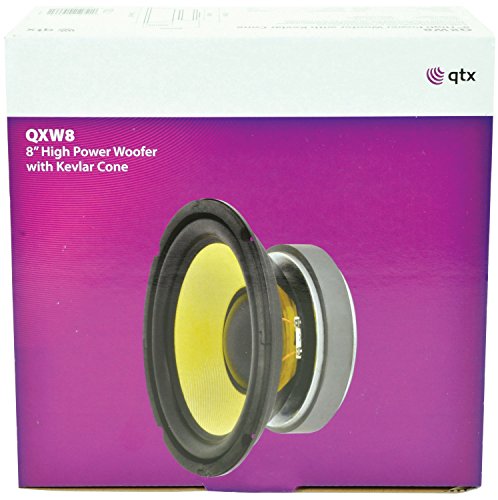 QTX Woofer - Altavoz de 8" (cono de kevlar), negro y amarillo QTX Woofer - Altavoz de 8" (cono de kevlar), negro y amarillo