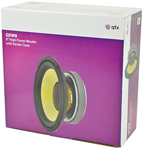 QTX Woofer - Altavoz de 8" (cono de kevlar), negro y amarillo QTX Woofer - Altavoz de 8" (cono de kevlar), negro y amarillo