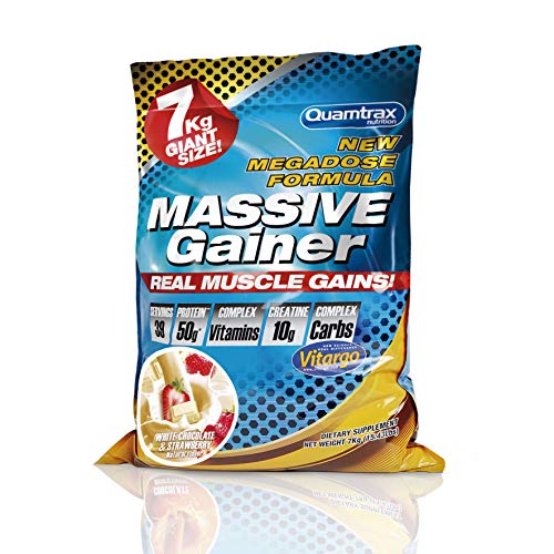 Quamtrax Massive Gainer Sabor Chocolate Blanco y Fresa - 7 Kg