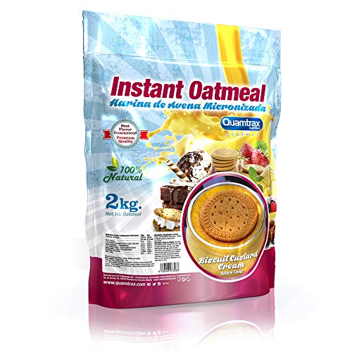 Quamtrax Nutrition Avena Instantánea, Sabor Natillas con Crema - 2000 gr Quamtrax Nutrition Avena Instantánea, Sabor Natillas con Crema - 2000 gr