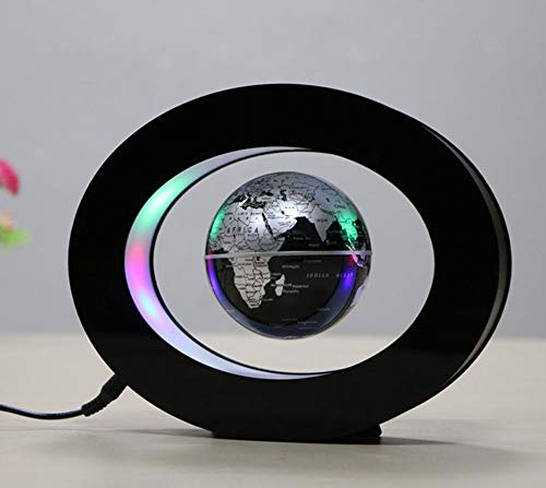 QUANFANG Globo Giratorio Magnético De 3,5 Pulgadas con Luces LED Base Flotante Elíptica Giratoria De Bola Global Flotante 360 ​​Soporte Giratorio