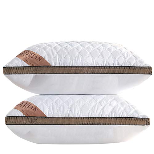 QUANHAO Almohada de Plumas, 100% algodón y algodón. Empaque 2 Almohadas de plumón de Ganso Blanco. Almohada Suave Inflable Natural de Calidad hotelera (2 Piezas Blanco, 42x70cm) QUANHAO Almohada de Plumas, 100% algodón y algodón. Empaque 2 Almohadas de plumón de Ganso Blanco. Almohada Suave Inflable Natural de Calidad hotelera (2 Piezas Blanco, 42x70cm)