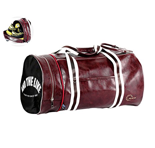 Quanjie Bolsa Gimnasio de Viaje Impermeable Bolsas Deporte PU Cuero Bolsos Deportivos Fin de Semana Travel Duffle Bag para Hombres y Mujeres (Rojo) Quanjie Bolsa Gimnasio de Viaje Impermeable Bolsas Deporte PU Cuero Bolsos Deportivos Fin de Semana Travel Duffle Bag para Hombres y Mujeres (Rojo)