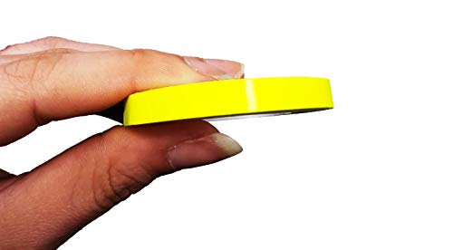 Quattroerre - Tiras adhesivas fluorescentes Wheel - Color amarillo flúor - Medidas 7 mm x 6 mt