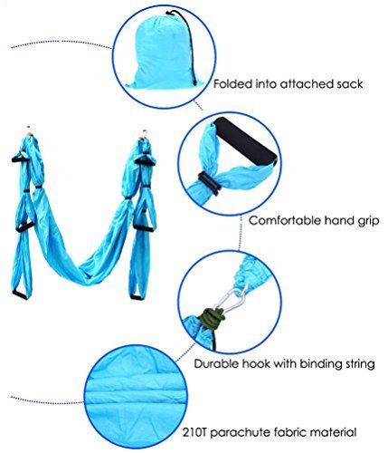 QUBABOBO Hamaca de Yoga Tafetán de Nailon Antigravedad Swing Sling Inversión para Pilates Gimnasia con 664lb Carga (350cm X 150cm) QUBABOBO Hamaca de Yoga Tafetán de Nailon Antigravedad Swing Sling Inversión para Pilates Gimnasia con 664lb Carga (350cm X 150cm)