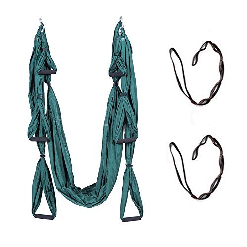 QUBABOBO Hamaca de Yoga Tafetán de Nailon Antigravedad Swing Sling Inversión para Pilates Gimnasia con 664lb Carga (350cm X 150cm) QUBABOBO Hamaca de Yoga Tafetán de Nailon Antigravedad Swing Sling Inversión para Pilates Gimnasia con 664lb Carga (350cm X 150cm)