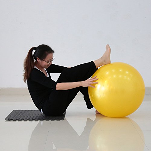 QUBABOBO Pelota de Yoga PVC Anti-ráfaga Ejercicio Fitness Workout Pilates Core Estabilidad Balance Bola de Suiza - Fuerza extra Gruesa de Balón Duradera + bomba de pie