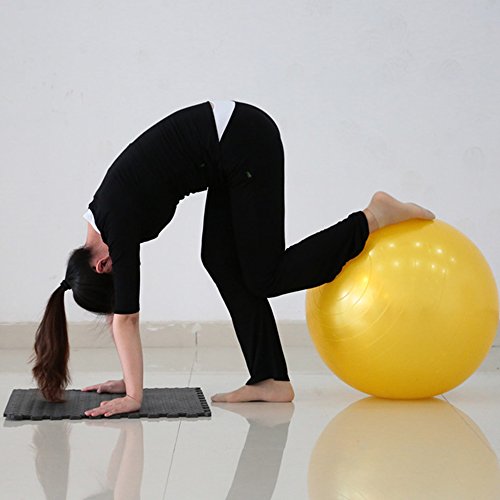 QUBABOBO Pelota de Yoga PVC Anti-ráfaga Ejercicio Fitness Workout Pilates Core Estabilidad Balance Bola de Suiza - Fuerza extra Gruesa de Balón Duradera + bomba de pie