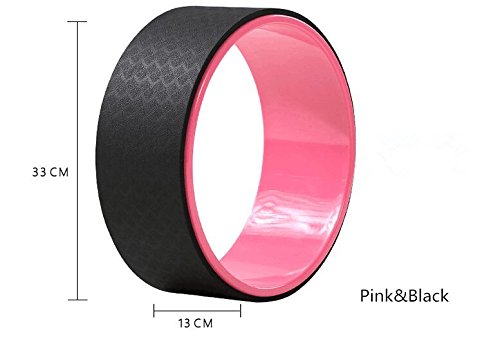 Qubabobo - Rueda de yoga, con un diseño muy resistente, para realizar estiramientos, para realizar posturas de yoga, realizar ejercicios de flexión de columna o la postura del puente, negro /rojo Qubabobo - Rueda de yoga, con un diseño muy resistente, para realizar estiramientos, para realizar posturas de yoga, realizar ejercicios de flexión de columna o la postura del puente, negro /rojo
