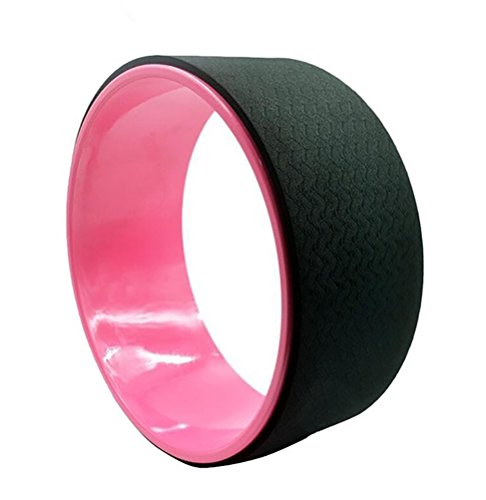 Qubabobo - Rueda de yoga, con un diseño muy resistente, para realizar estiramientos, para realizar posturas de yoga, realizar ejercicios de flexión de columna o la postura del puente, negro /rojo Qubabobo - Rueda de yoga, con un diseño muy resistente, para realizar estiramientos, para realizar posturas de yoga, realizar ejercicios de flexión de columna o la postura del puente, negro /rojo