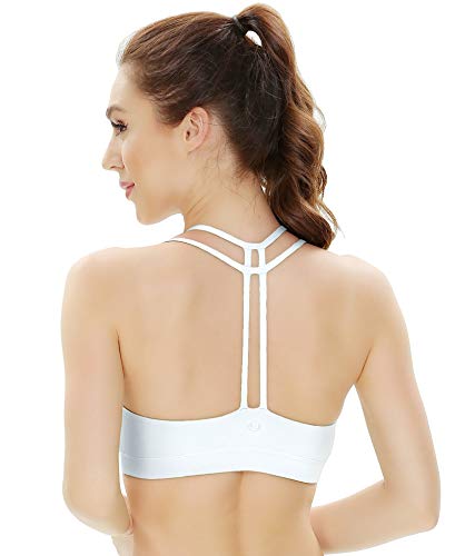 QUEENIEKE Sostén de Yoga sin Forro Ligero Soporte de Doble-T para Mujeres Color Blanco Tamaño XL QUEENIEKE Sostén de Yoga sin Forro Ligero Soporte de Doble-T para Mujeres Color Blanco Tamaño XL