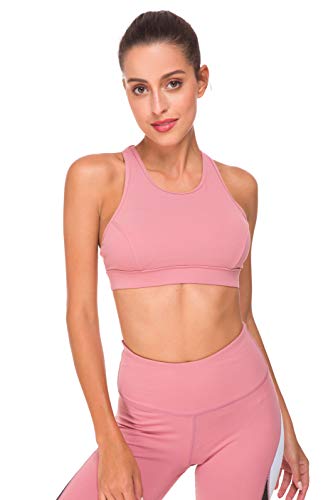 QUEENIEKE Sujetador Deportivo de Tirantes con Espalda Media con Tiras y Bolsillo Trasero para Mujer Color Rosa Begonia Tamaño XL QUEENIEKE Sujetador Deportivo de Tirantes con Espalda Media con Tiras y Bolsillo Trasero para Mujer Color Rosa Begonia Tamaño XL