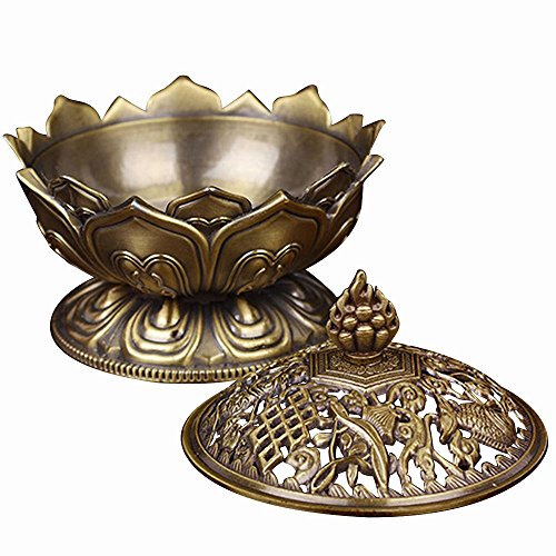 Quemador de Incienso de Lotus Form, Mini Metal Quemador de Incienso del Sostenedor de la Aromaterapia, Incensario de la Estufa de Retroceso para Accesorios del Regalo de la Decoración Casera Quemador de Incienso de Lotus Form, Mini Metal Quemador de Incienso del Sostenedor de la Aromaterapia, Incensario de la Estufa de Retroceso para Accesorios del Regalo de la Decoración Casera