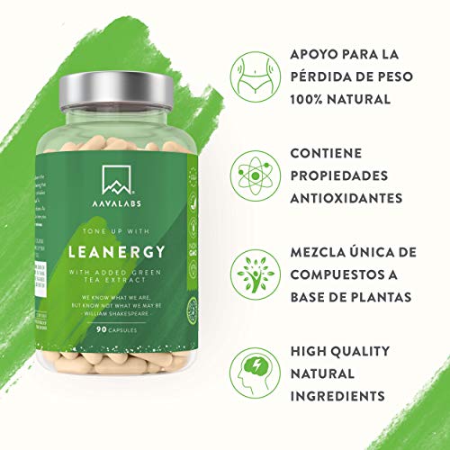 Quemagrasas - Apoya a la pérdida de peso + Acelera el Metabolismo - Termogénico natural con Té Verde, Extracto de Café Verde y Garcinia Cambogia - 95% Polifenoles - 90 Cápsulas.