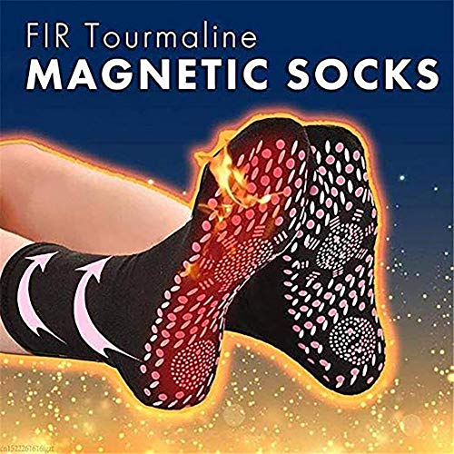 Queta Calcetines magnéticos de turmalina para invierno, Calcetines calentables térmicos Calcetines de turmalina para mujeres Hombres