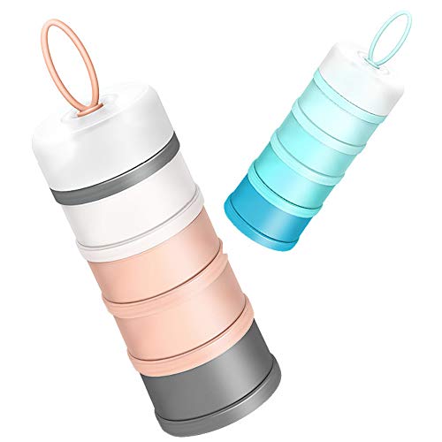 Queta Dispensador de Leche en Polvo Infantil, 480 ml Cajas Apilables de Fórmula para Bebé, 4 Capas Contenedor Portåtil de Leche en Polvo/Cereales/Comida/Fruta/Bocadillos (Azul) Queta Dispensador de Leche en Polvo Infantil, 480 ml Cajas Apilables de Fórmula para Bebé, 4 Capas Contenedor Portåtil de Leche en Polvo/Cereales/Comida/Fruta/Bocadillos (Azul)