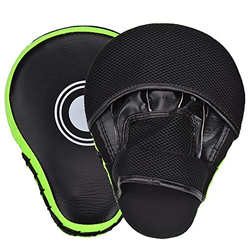 Queta Paos de Boxeo para Kick Boxing Muay Thai MMA-Almohadillas Entrenamiento-Manoplas de Boxeo 2pcs (Negro)