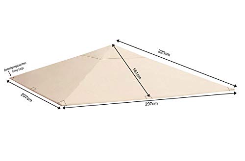 QUICK STAR Techo de repuesto para Gazebo de jardín 3x3m Beige QUICK STAR Techo de repuesto para Gazebo de jardín 3x3m Beige