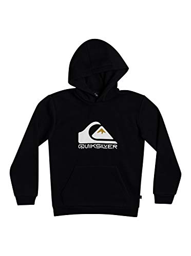 Quiksilver Big Logo - Sudadera con Capucha para Niños 8-16 Sudadera con Capucha, Niños, Black, M/12