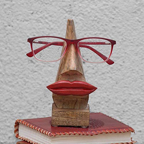 Quirky Handmade Red Lip Shaped Spectacles Eyeglasses Sunglasses Holder Stand for Girls Women Home Decor