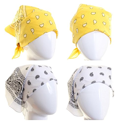 QUMAO Pañuelos Bandanas de Modelo de Paisley para Cuello/Cabeza Multicolor Múltiple para Mujer y Hombre (Pack de 12; Multicolor) QUMAO Pañuelos Bandanas de Modelo de Paisley para Cuello/Cabeza Multicolor Múltiple para Mujer y Hombre (Pack de 12; Multicolor)