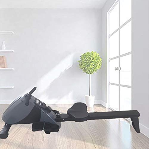 QuRRong Máquina de Remo Hogar Plegable Remo Indoor Fitness Deportivo Multifuncional para Entrenamiento Cardiovascular (Color : Black, Size : 1870x528x445mm)