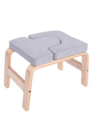 QUUY Silla De Inversión De Yoga - Almohadillas De Madera Y PU - Banco De Yoga para La Cabeza - Banco para Sirsasana & Taburete De Inversión para Familia, Gimnasio - Alivie La Fatiga