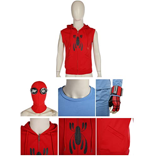 QWEASZER Spider-Man Homecoming Disfraz (Traje casero) Marvel Avengers Men Conjunto Completo Disfraz de Batalla Película de Halloween Cosplay Onesies Disfraces Accesorios de Fiesta,Spiderman-M