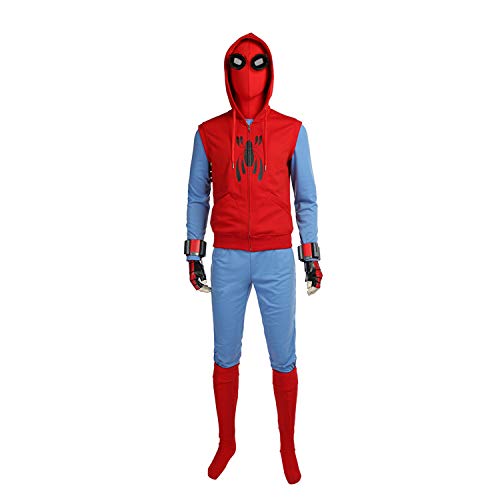 QWEASZER Spider-Man Homecoming Disfraz (Traje casero) Marvel Avengers Men Conjunto Completo Disfraz de Batalla Película de Halloween Cosplay Onesies Disfraces Accesorios de Fiesta,Spiderman-M