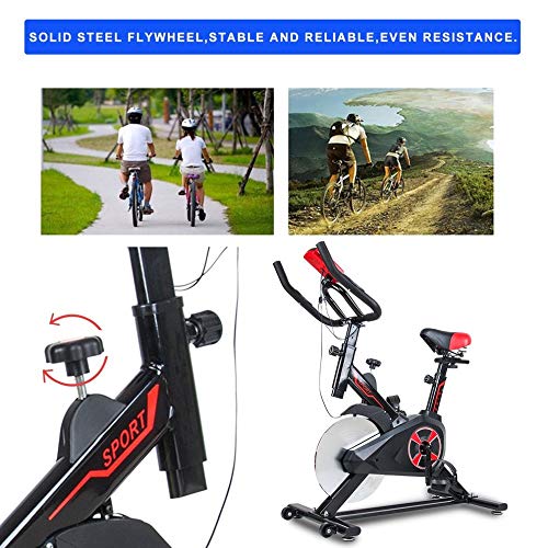 QWER Bicicleta de Spinning Bicicleta de Ejercicio Inicio Ultra silencioso Pedal de pérdida de Peso Interior Bicicleta de Ejercicio Bicicleta de Spinning Equipo de Ejercicios,Negro