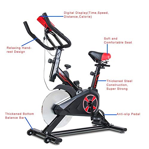 QWER Bicicleta de Spinning Bicicleta de Ejercicio Inicio Ultra silencioso Pedal de pérdida de Peso Interior Bicicleta de Ejercicio Bicicleta de Spinning Equipo de Ejercicios,Negro