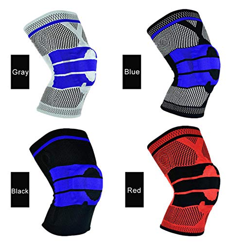 QWET Fitness Running Spring Support Rodilleras, DiseñO De Flancos De Menisco De Silicona AnticolisióN Rodilleras Transpirables, Adecuadas para Todo Tipo De Personas,Negro,L QWET Fitness Running Spring Support Rodilleras, DiseñO De Flancos De Menisco De Silicona AnticolisióN Rodilleras Transpirables, Adecuadas para Todo Tipo De Personas,Negro,L