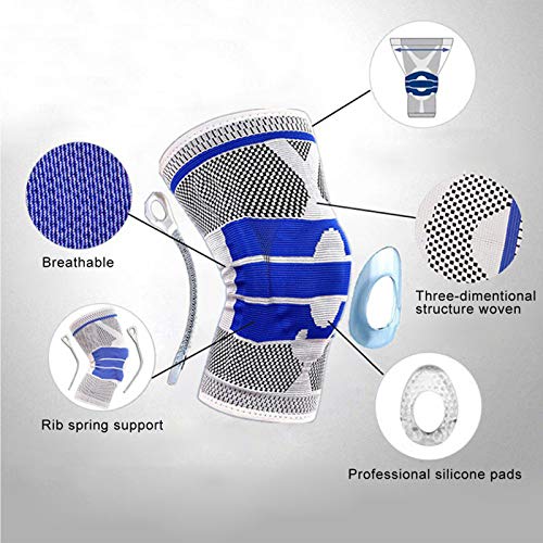 QWET Fitness Running Spring Support Rodilleras, DiseñO De Flancos De Menisco De Silicona AnticolisióN Rodilleras Transpirables, Adecuadas para Todo Tipo De Personas,Negro,L QWET Fitness Running Spring Support Rodilleras, DiseñO De Flancos De Menisco De Silicona AnticolisióN Rodilleras Transpirables, Adecuadas para Todo Tipo De Personas,Negro,L