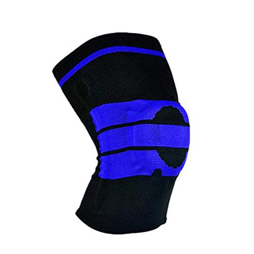 QWET Fitness Running Spring Support Rodilleras, DiseñO De Flancos De Menisco De Silicona AnticolisióN Rodilleras Transpirables, Adecuadas para Todo Tipo De Personas,Negro,L