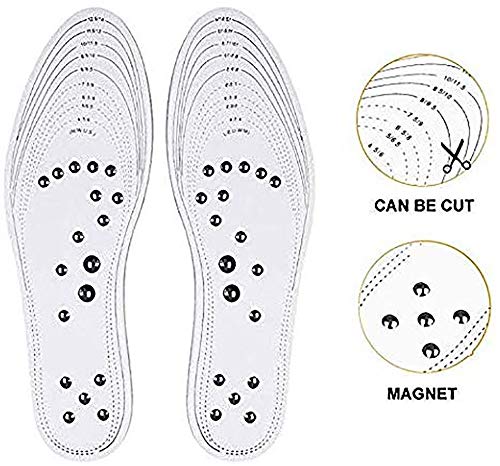 QYHSS 1 Par De Plantillas MagnéTicas, AlgodóN Espuma ViscoeláStica con 18 Imanes Plantilla De Pies EufóRicos, Ajustes Lavables Y Cortables, para Hombres, Mujeres, Talla úNica (Negro)