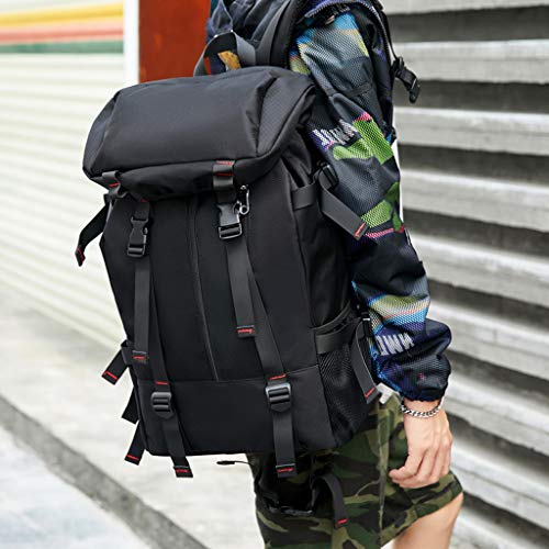 QYUU Mochila Escolar De Gran Capacidad con Cordón, Mochila De Hombro para Acampar, Mochila De Viaje Y De Viaje De Ocio, Mochilas De Diseño De Gran Capacidad para Equipaje, Tela Repelente Al Agua