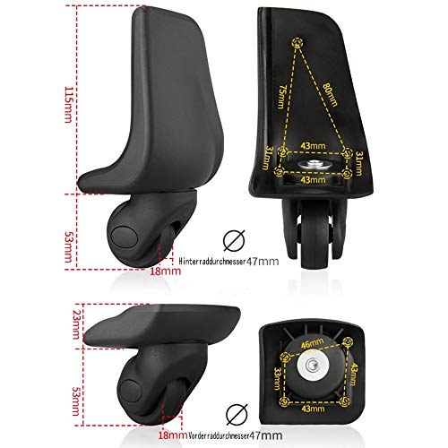 QYWJ Ruedas de Equipaje, Maleta De Viaje Ruedas Giratorias Universales Use Ruedas Silenciadas para Reemplazar, 4 Piezas Ruedas de PVC para Equipaje Maleta Trolley QYWJ Ruedas de Equipaje, Maleta De Viaje Ruedas Giratorias Universales Use Ruedas Silenciadas para Reemplazar, 4 Piezas Ruedas de PVC para Equipaje Maleta Trolley