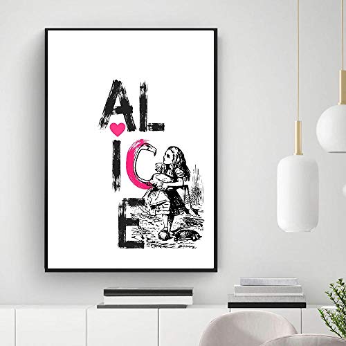 QZROOM Alicia en el país de Las Maravillas Cita Art Print Canvas Painting Colorful Girl Poster e impresión Wall Art Pictures Modern Girl Room Decoration-30x40cmx2 Sin Marco QZROOM Alicia en el país de Las Maravillas Cita Art Print Canvas Painting Colorful Girl Poster e impresión Wall Art Pictures Modern Girl Room Decoration-30x40cmx2 Sin Marco